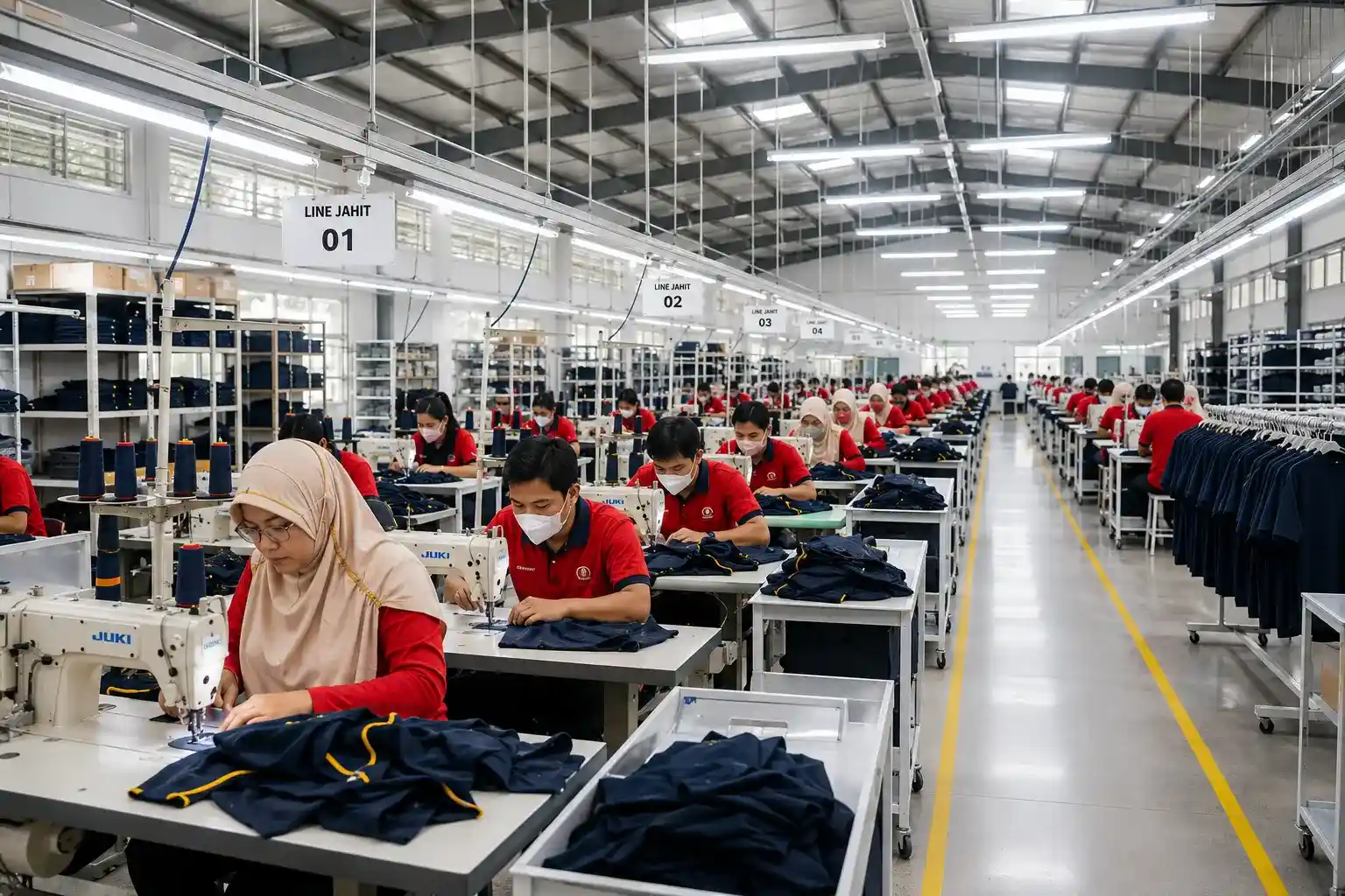 Fasilitas Pabrik Konveksi Kaos dan Polo Shirt Kaliber Garment